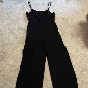 BCBG Black Sleeveless Wide-Leg Jumpsuit with pockets NWT